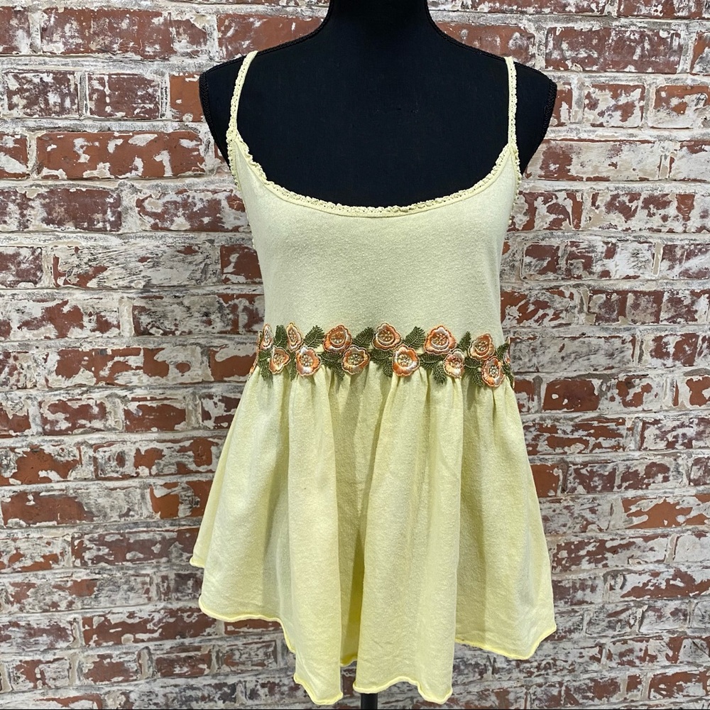 Free People| Old school FP Babydoll tank w/ embroidery - Picture 3 of 10